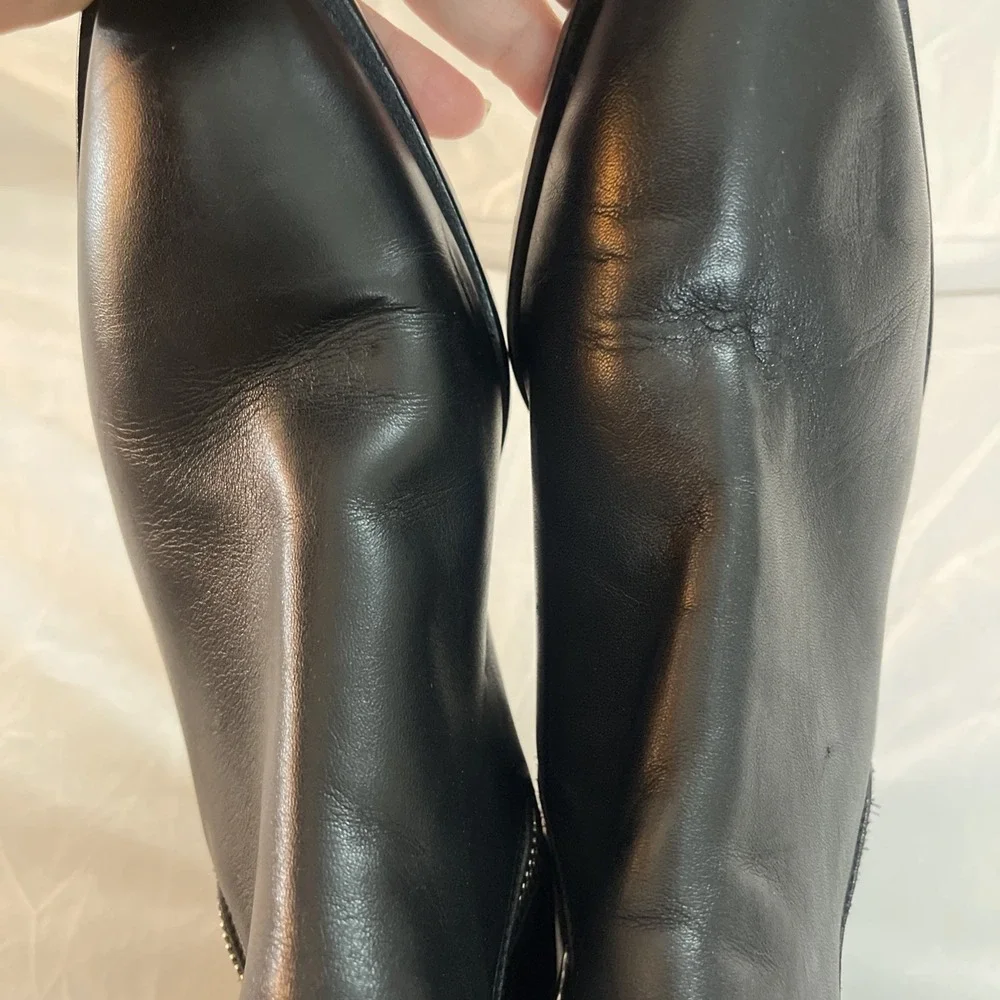 Aquatalia Fantina Weatherproof Bootie Black Leather Women‎ 8.5M RUNS SMALL Italy